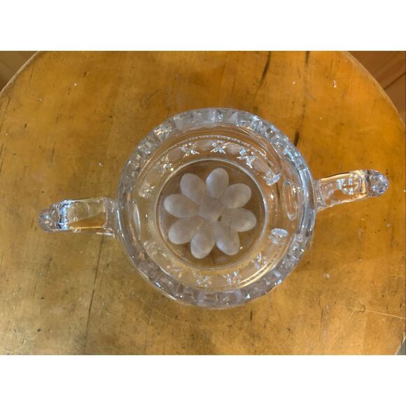 American Brilliant Period ABP Cut Crystal Flower Scalloped Sugar Bowl (5352) - Picture 5 of 10